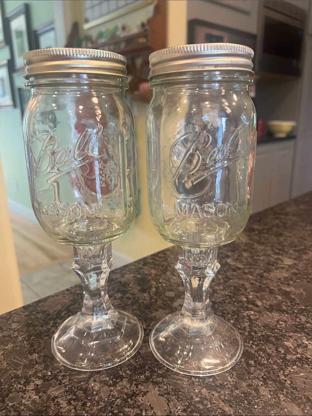 Set of Two Hillbilly Moonshine Redneck Wine Glasses